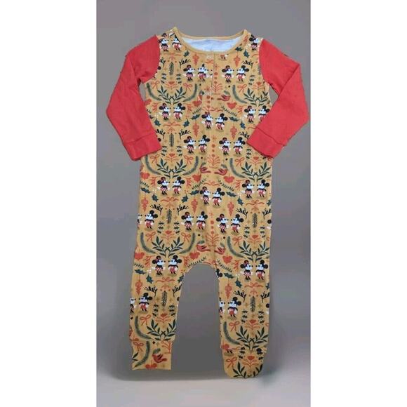 Rags Baby Jumpsuit Disney Minnie And Mickey Mouse Holidwy Christmas HappySize 2T - Picture 1 of 4